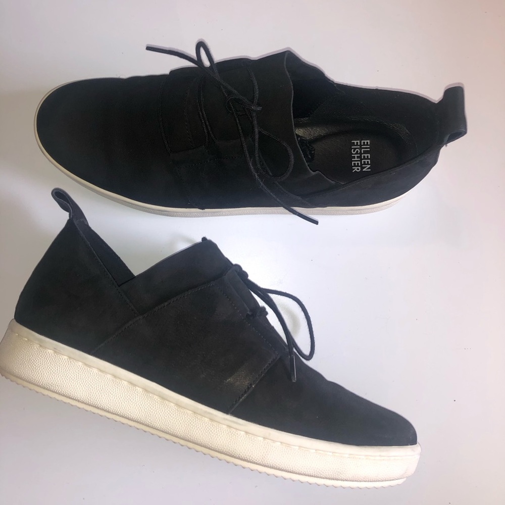 Black nubuck sneakers